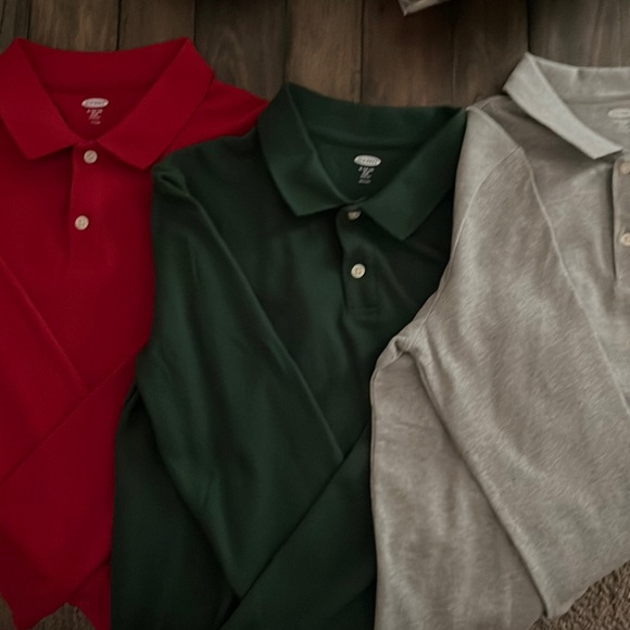 New Lot of Three Long Sleeved Solid Polo Style Shirts Red, Green, Grey Size XL. - Picture 6 of 6